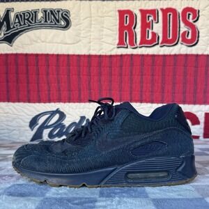 Size 12 - Nike Air Max 90 Premium Jacquard Indigo Blue Shoes 918358-400 Men's